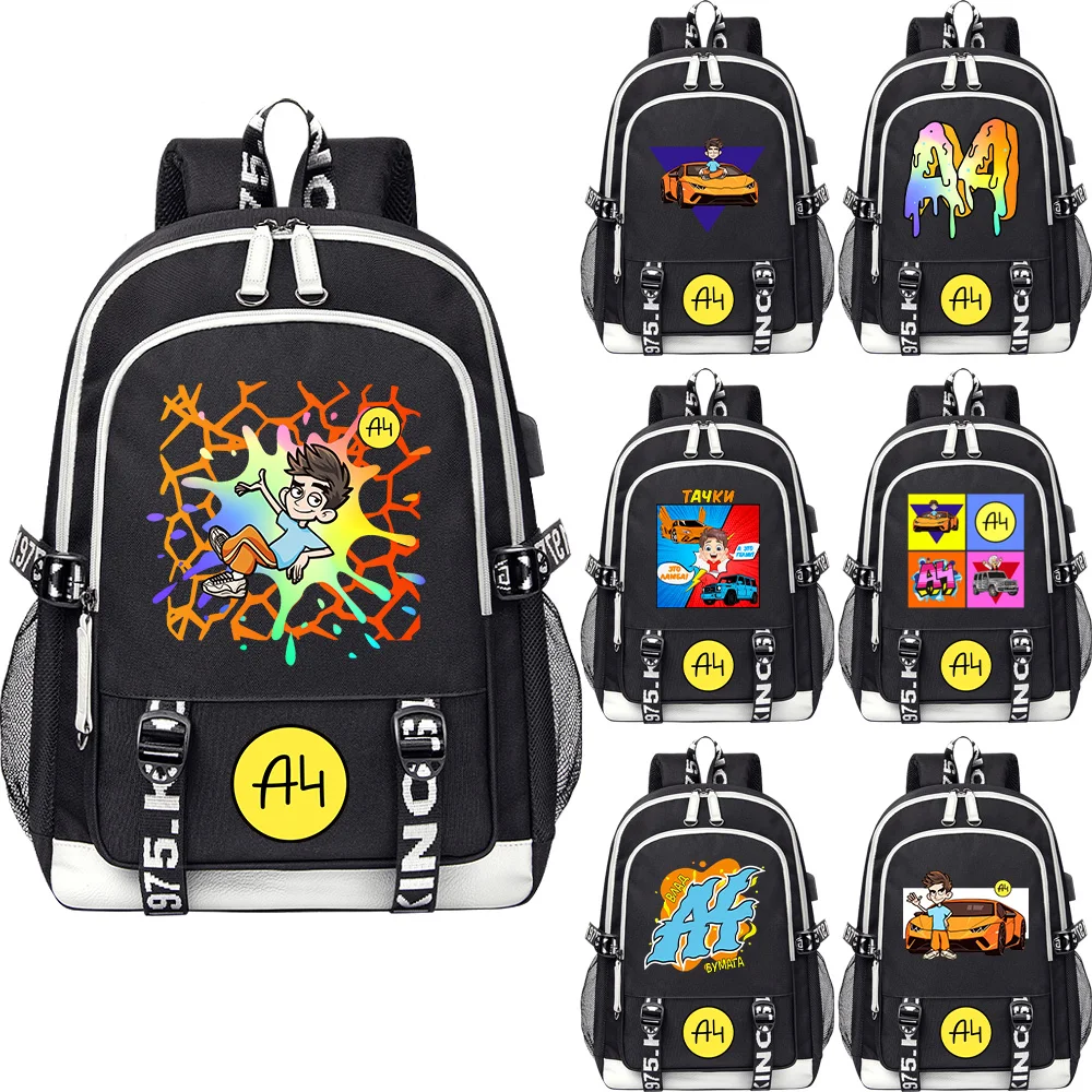 ВЛАД А4 Kids Backpack Cartoon A4 Vlad High capacity USB girl boy Schoolbag Teenage students Book Bag Men Laptop Shoulder Bag