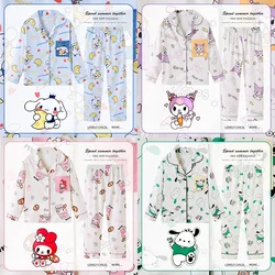 2024 Autumn Kids Sleepwear Children Pajama Sets Girls Boys Cartoon Long Sleeved Pants Pijama Korean Home Clothes Cute Loungewear