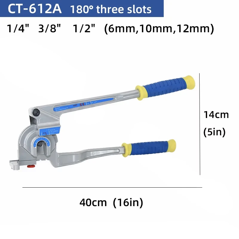 Three-in-One Blue Copper Brass Pipe Bender Air Conditioning Tubing Bent for 0°-180°