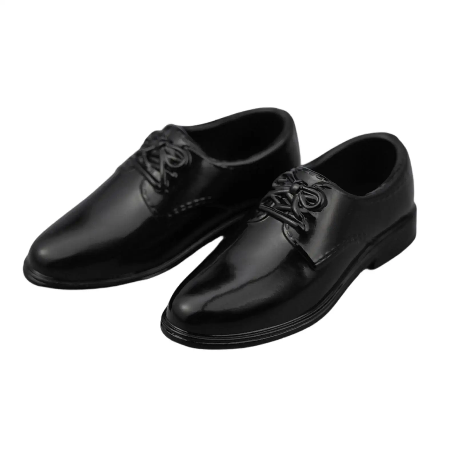 Plastic Men Formal Footwear Mini Oxford Shoes Realistic Lace Up 1 6 Scale for BJD Dolls and Action Figures