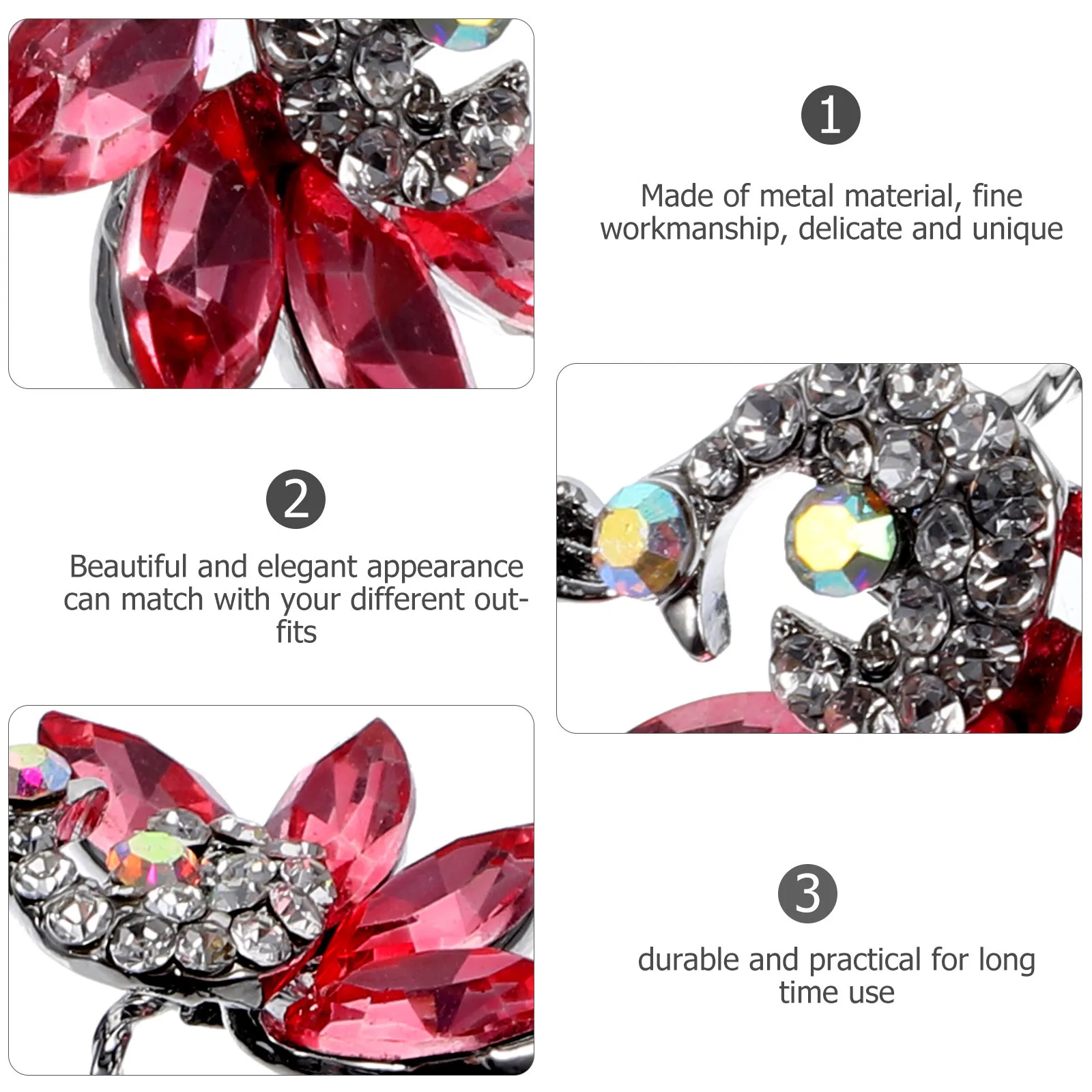 

4Pcs Wedding Rhinestone Hairpins U Shaped Bridal Hairpin Bride Hair Accessories Crystal Pins Elegant for Women