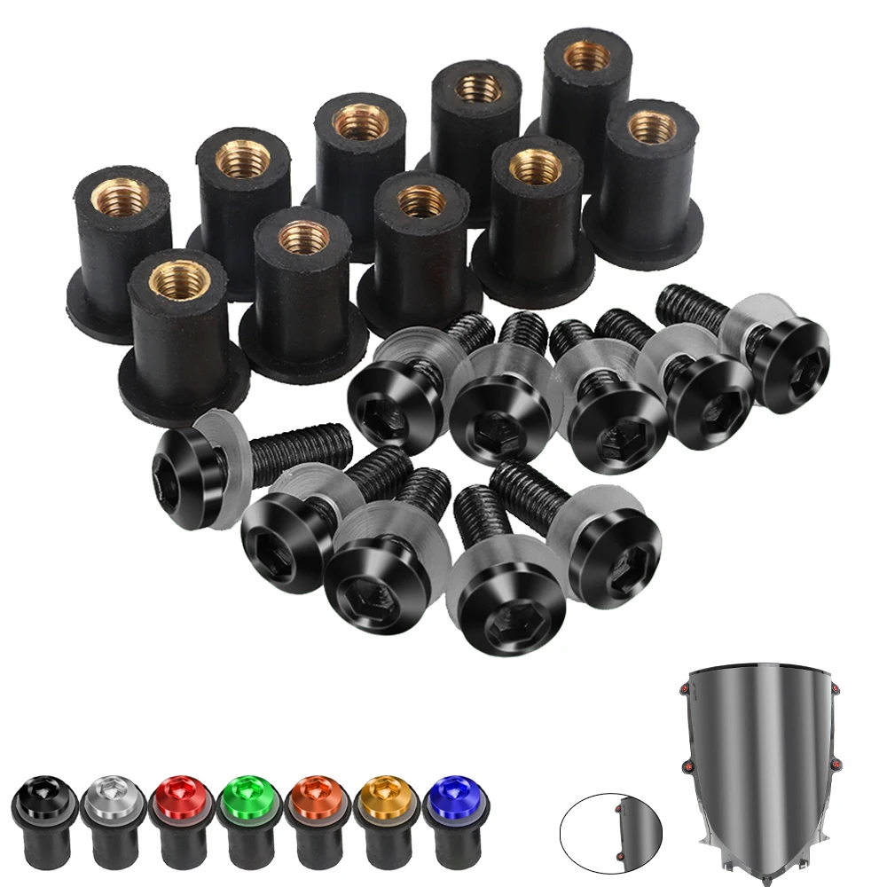 

10 Pieces 5MM Motorcycle Windshield Bolt Windscreen Mounting Screw Kit FOR YAMAHA XT1200Z / ZE / SUPERTENERE 2010-2018