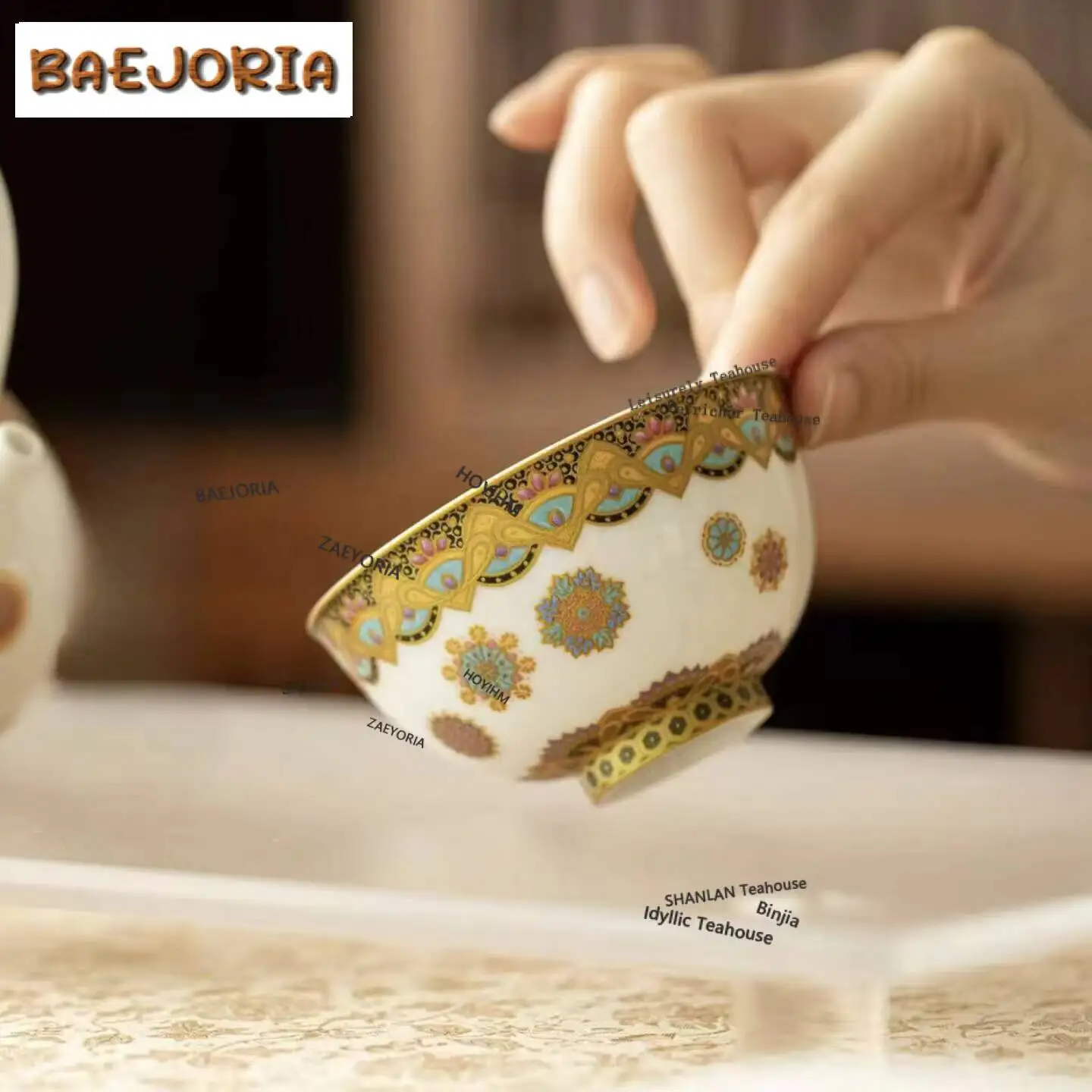 90ml Dunhuang Colour Enamels Teacup Zen Tea Bowl Cute Cup Tea-tasting Meditation Cup Chazhan Master Cups Drinkware Collection