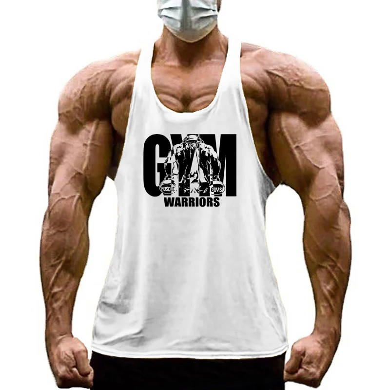 Sommer Baumwolle Atmungsaktiv Ärmellose Y-back T-Shirts Gym Bodybuilding Fitness Tank Tops Herren Workout Muscle Sport Casual Singuletts