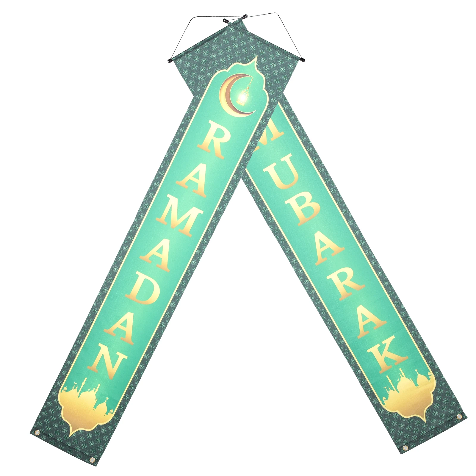 

Eid -Fitr Couplets Muslim Door Porch Curtain Festive Party Decor Banner Ramadan Hanging Backdrop Front