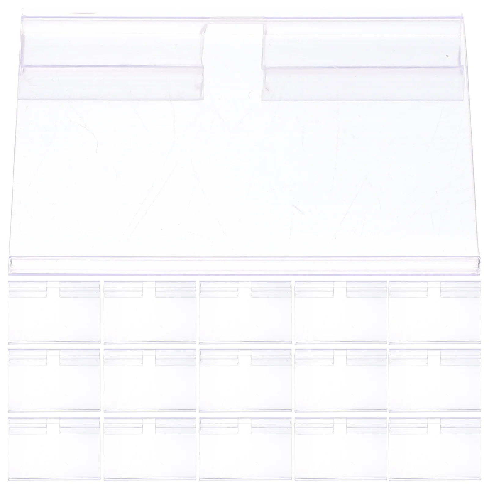 

50pcs Label Holders 60x42mm Clear Plastic Price Tag Displays Shelf Labels Supermarket Sign Stand Wear Resistant Display Holder