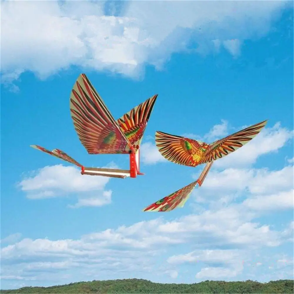 Outdoor Children Science Toy Model Building Kits Ornithopter Birds Toys Handmade Rubber Band Power DIY