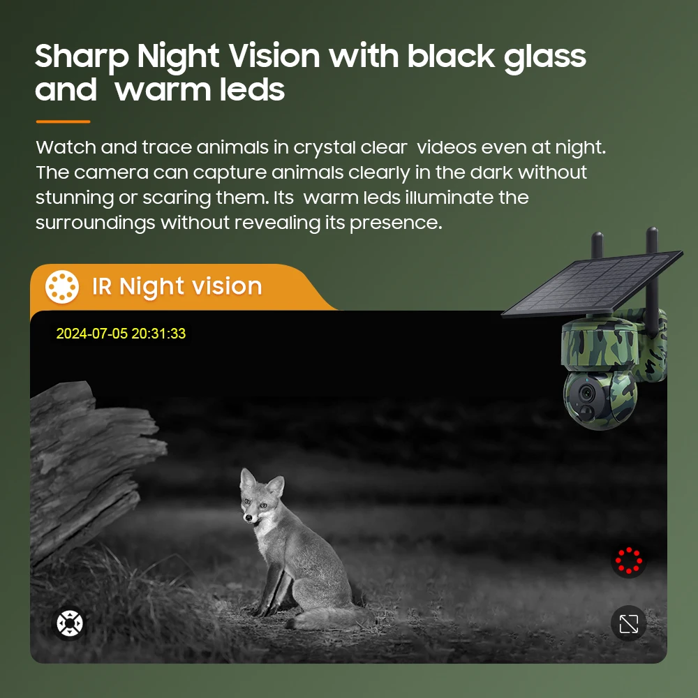 كاميرا شمسية 3MP مموهة 4G مع موقع GPS في الوقت الحقيقي رؤية ليلية مقاومة للماء لصيد الحياة البرية الغابات يدعم بطاقة SD #3