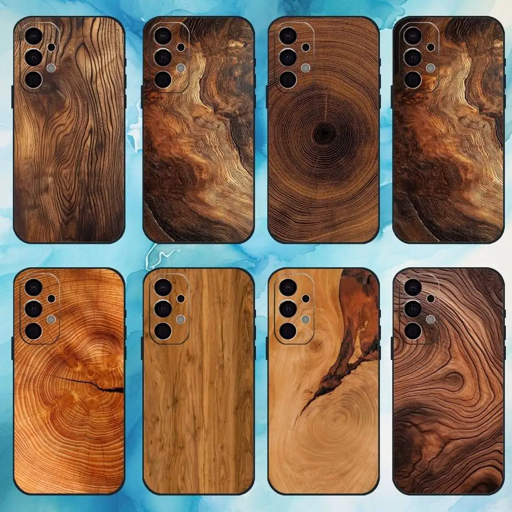 

Wood Grain Phone Case For Samsung S 25,24,23,22,30,21,10,9,Ultra,Plus,Lite,FE,4,5 G Soft Black Case