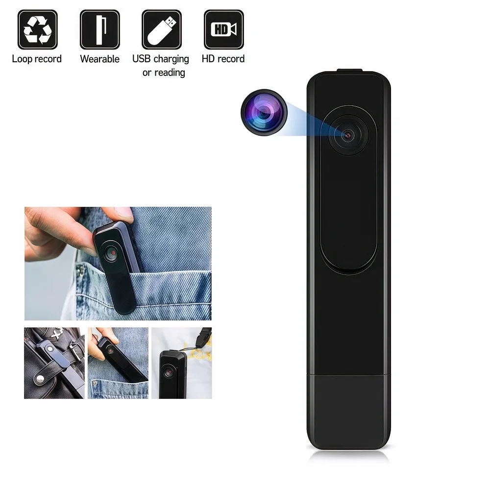 Full HD 1080P Mini Body Camera Wearable Body Pen Cam Digital Small Sport DV Micro Camcorder Portable Pocket Cam USB Pulg