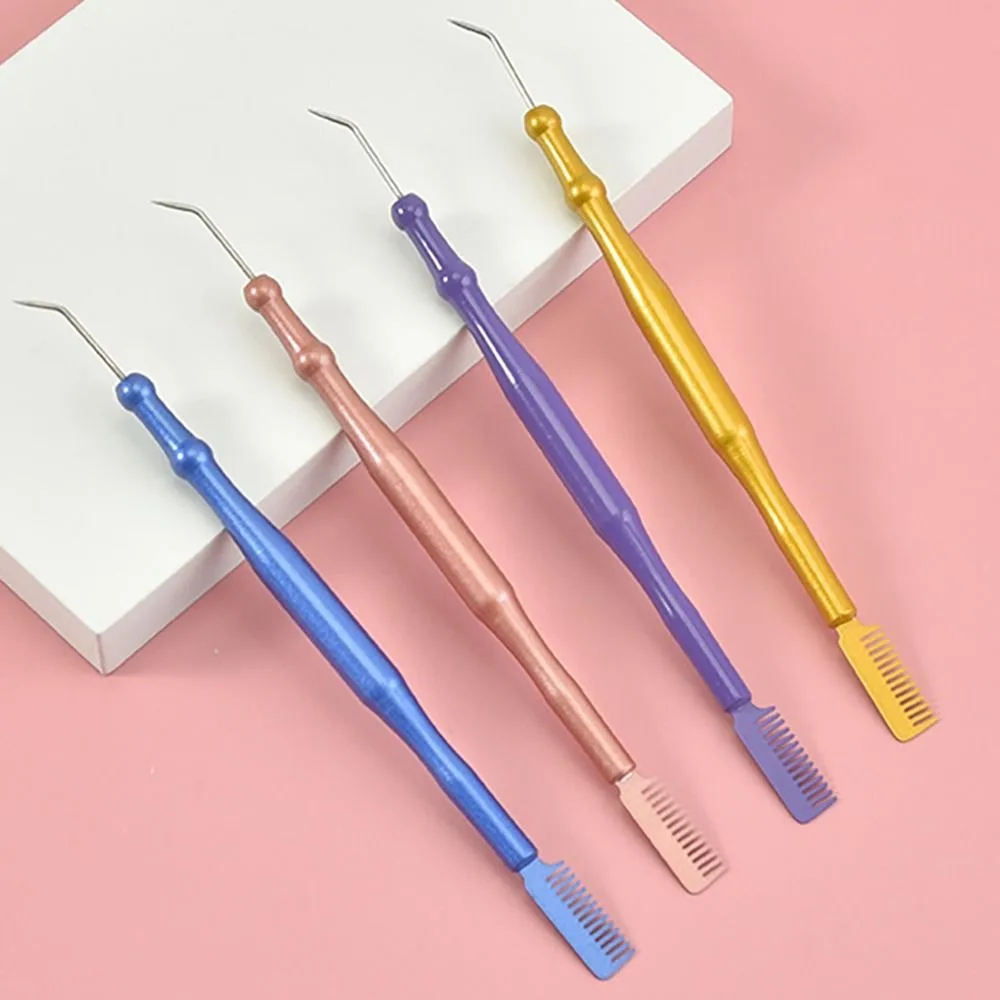 Professional Metal Eyebrow Comb Eyelash Perm 2-in-1 Lash Tool Lifting Separating Eyelash Assistance Tool Beauty Tool