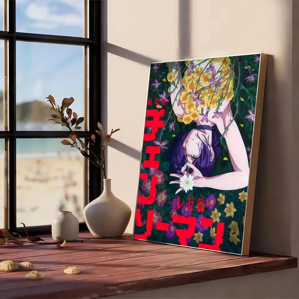 C-منشار رجل الفيلم Reze قوس اللوحة الخط المنزل غرفة نوم مقاوم للماء قماش غير المؤطرة جدار الفن طباعة الديكور جدارية #5