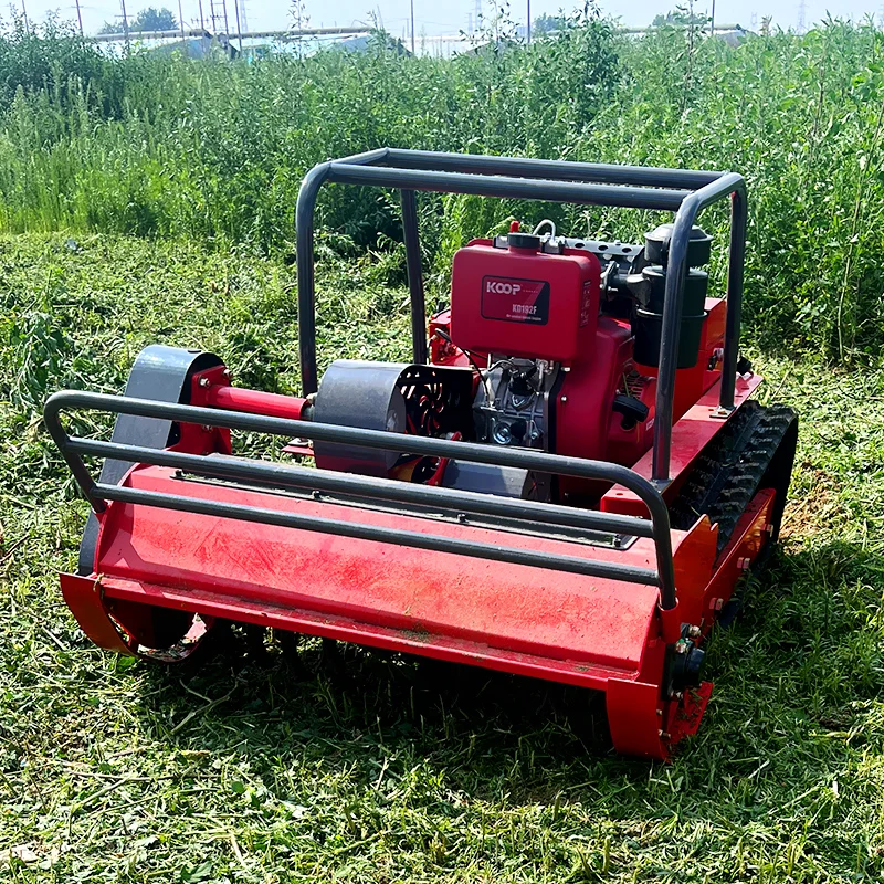 Customized 800mm 1000mm 1200mm CE EPA Diesel Engine All Terrain Agriculture Rubber Remote Control Robot Flail Lawn Mower