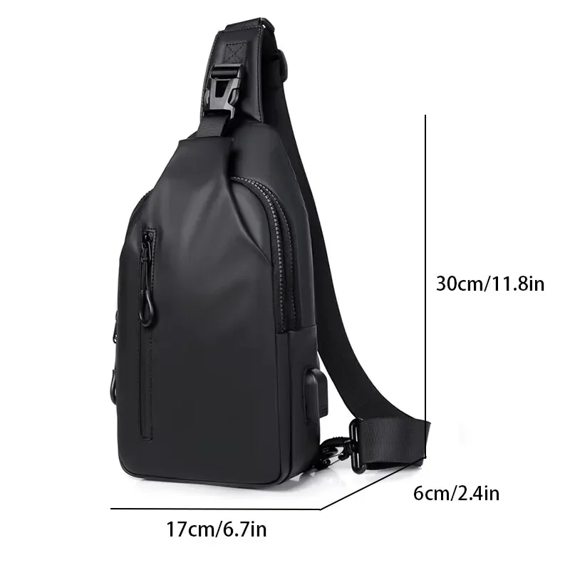 1 Men\'s Cycling Men\'s Bag Usb Charging Multifunctional Chest Bag Fashion Simple Commuter Lightweight Shoulder Crossbody Bag