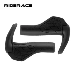 Bicycle Grips TPR Rubber Integrated Non-Slip Shock Absorption MTB Bike Handlebar Cover Ergonomic Horns Shape Cycling Accessories