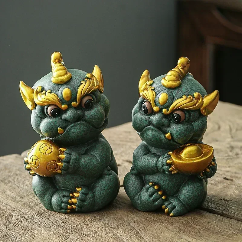 Green Sand Stone Gathering Wealth Pi Xiu Mascot Statue Chinese God Beast  Home Living Room, Office Art Deco Statue Free Delivery