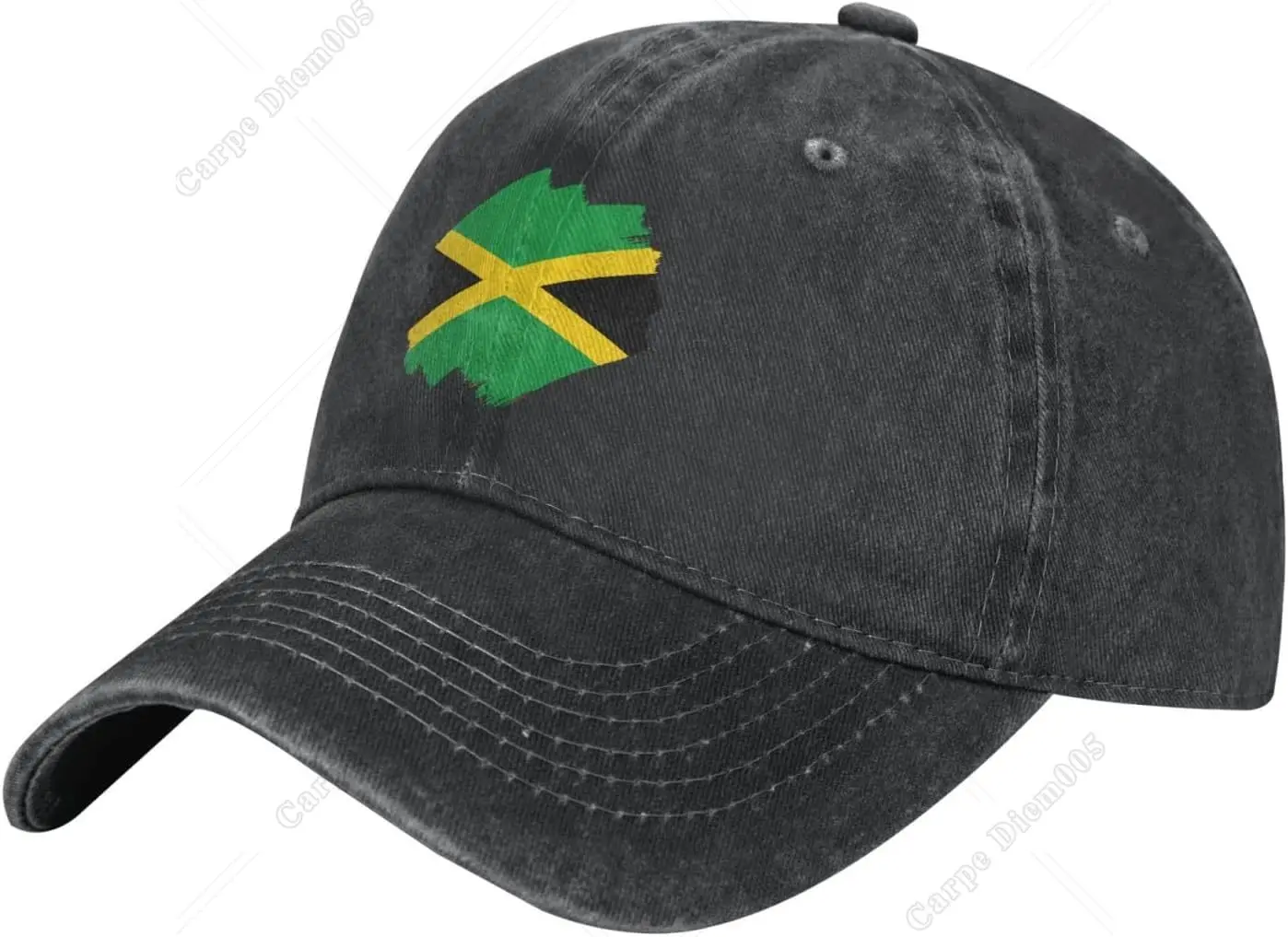 Jamaican Flag Hat Washed Denimm Baseball Cap Adjustable Black Dad Trucker Hats Sports for Men Women One Size