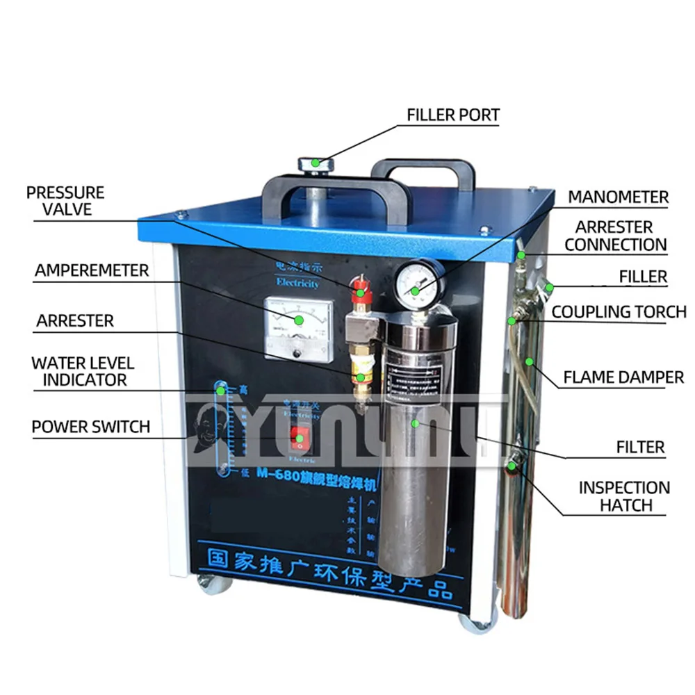 260L/h Water Oxygen Welding Machine Anti-backfire Platinum Hydroxygen Welding Machine, Jewelry Equipment Acrylic Polisher