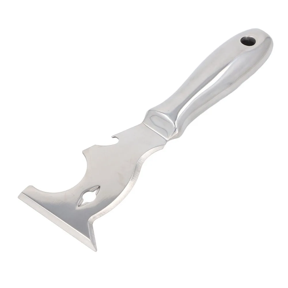 Stainless Steel Blade Putty Cutter Mirror Polished Multi Function Paint Scraper Comfortable Grip Multifunctional Scraper