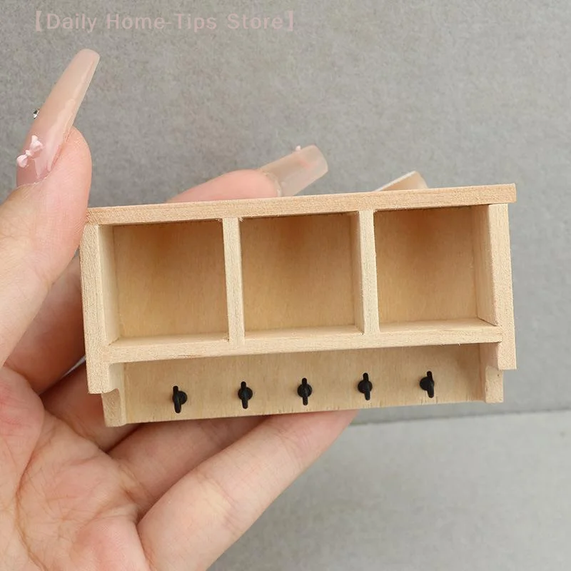 1/12 Dollhouse Simulation Mini Wall Shelf Hanging Rack Model Dollhouse Living Furniture Decoration Dolls House Accessories