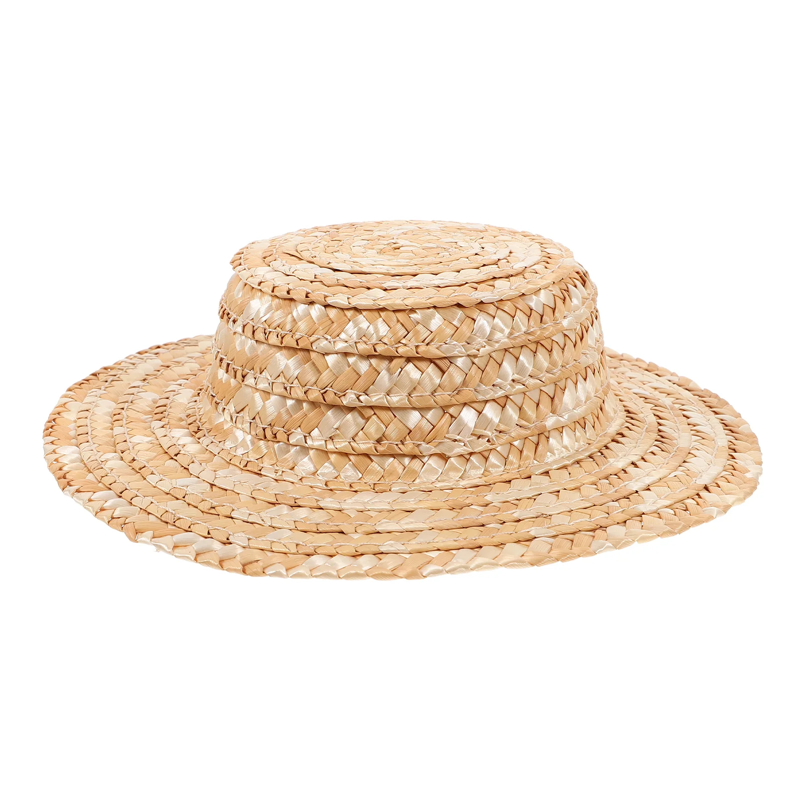 Straw Hat Hats Weaving Craft Ornament Mini for Crafts Miniature Tiny Decorate Decorations