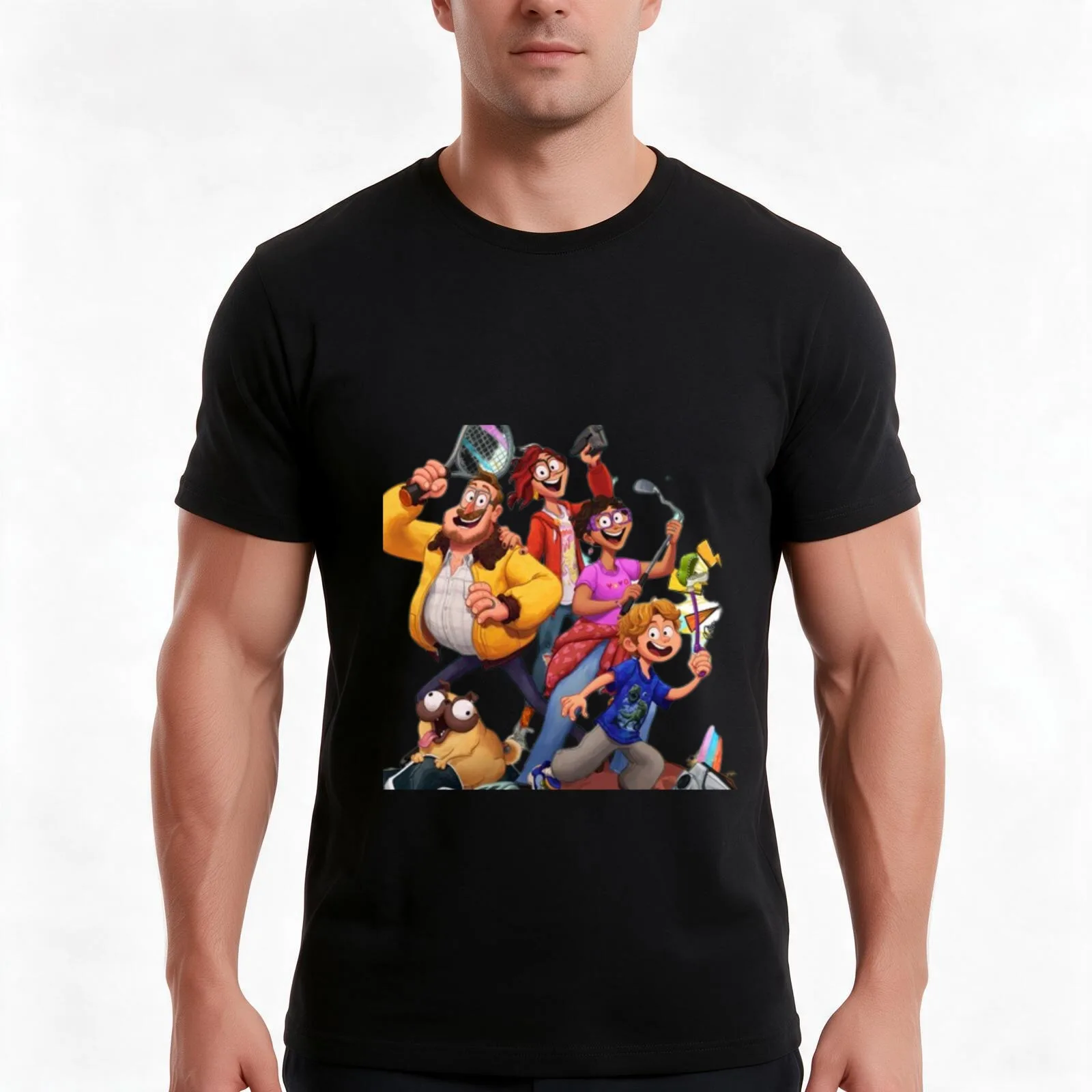 the mitchells vs the machines T-Shirt, Summer Casual Cotton Tee, Oversized Streetwear Tops, Vintage Graphic Print, 100% Cotton