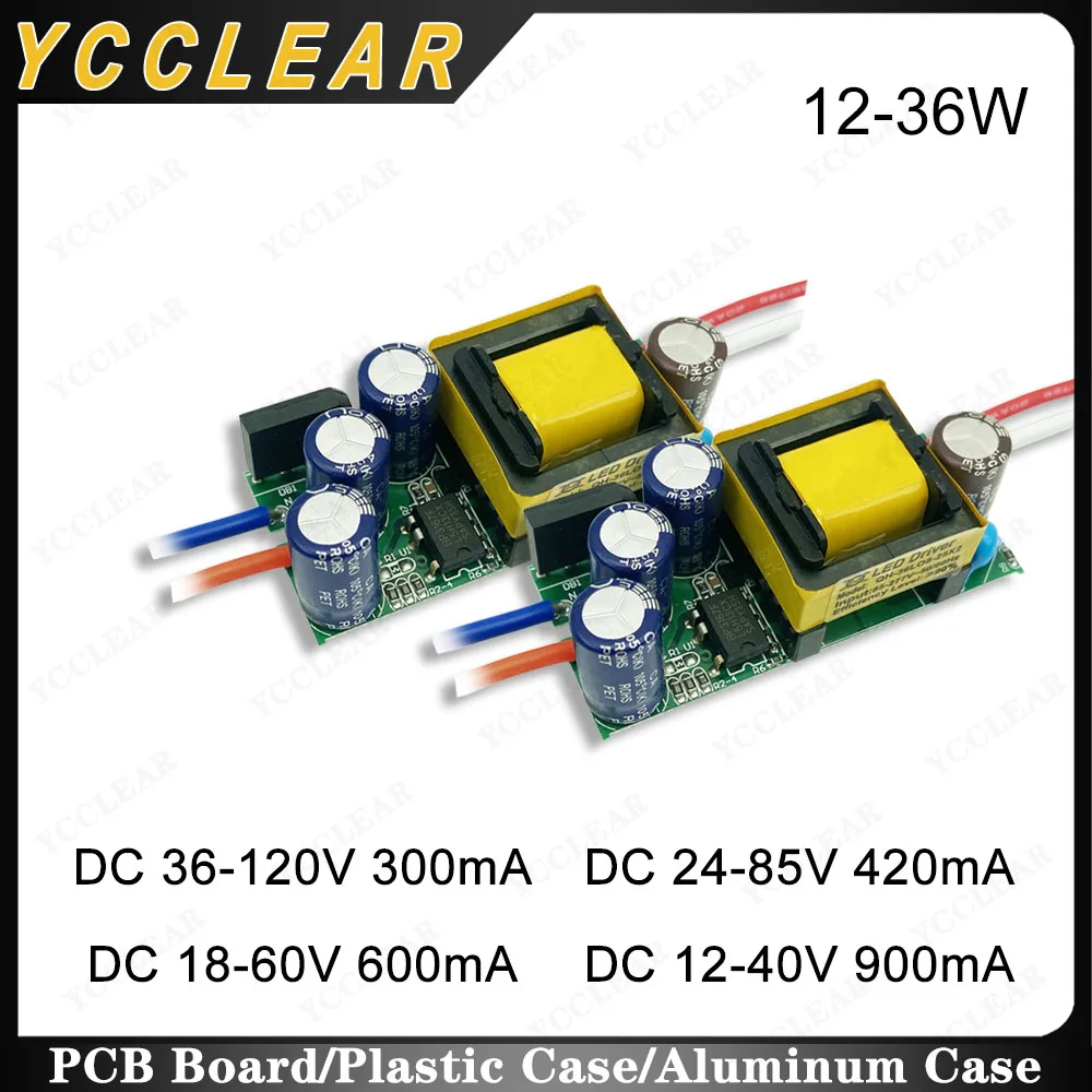 LED Driver DC36-120V 24-85V 18-60V 12-40V 300mA 420mA 600mA 900mA Lighting Transformers For 15W 18W 20W 24W 30W 36W Power Supply