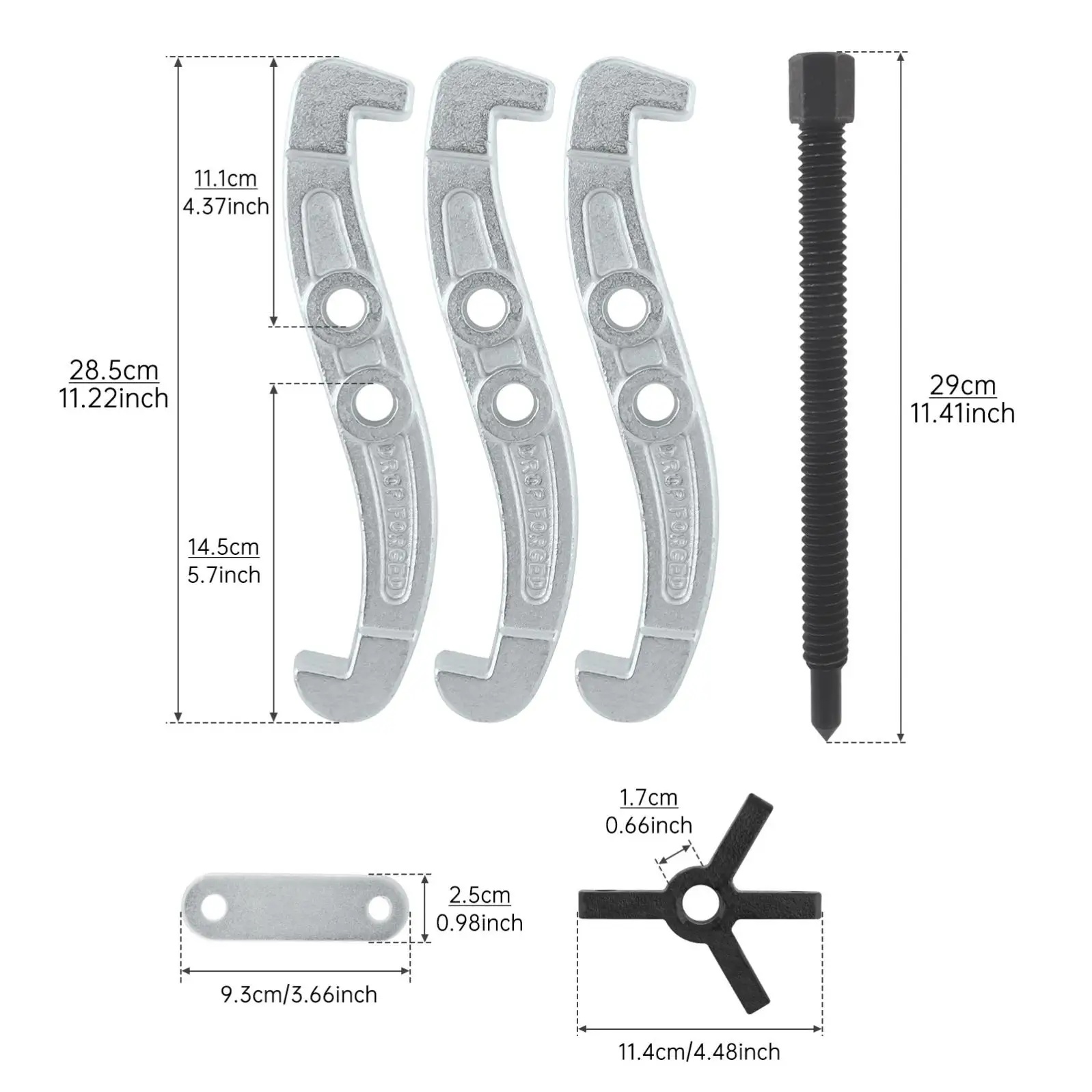 High Carbon Steel Forging Three Claws 10 inch Gear Puller for Gears / Pulleys / Bearings, 250 mm Claw Puller Removal Tools