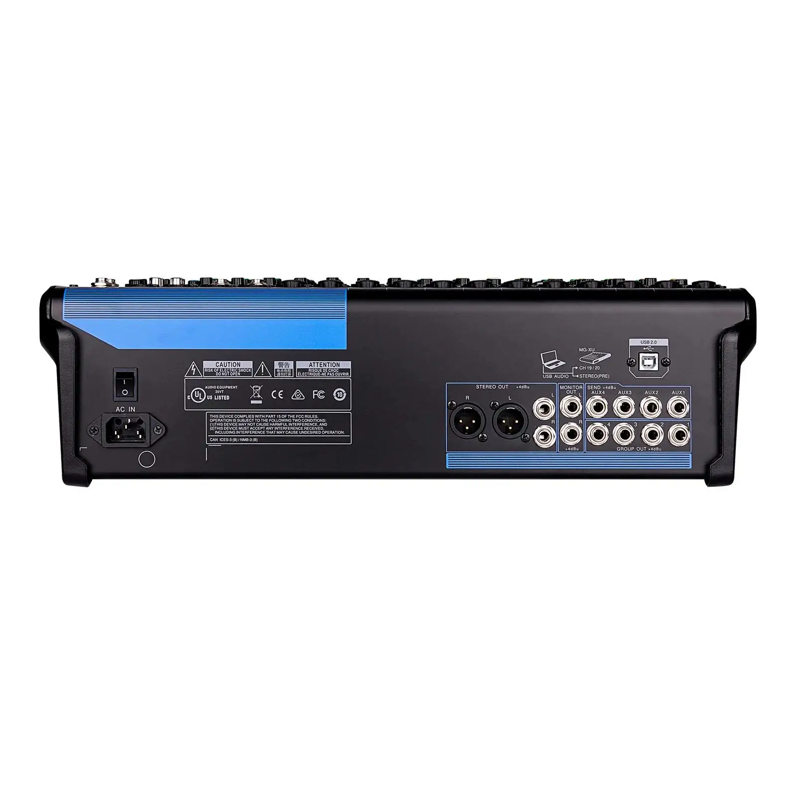 MG20 Professional 20-Channel Digital Audio Mixer With Metal Construction-DJ Controller & Sound System