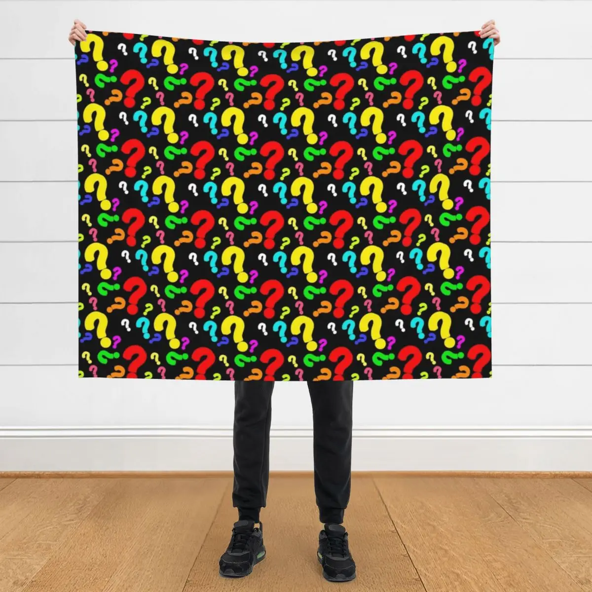 

Colorful Question Mark Pattern Design Throw Blanket Decorative Sofas Bed covers Decorative Beds Blankets