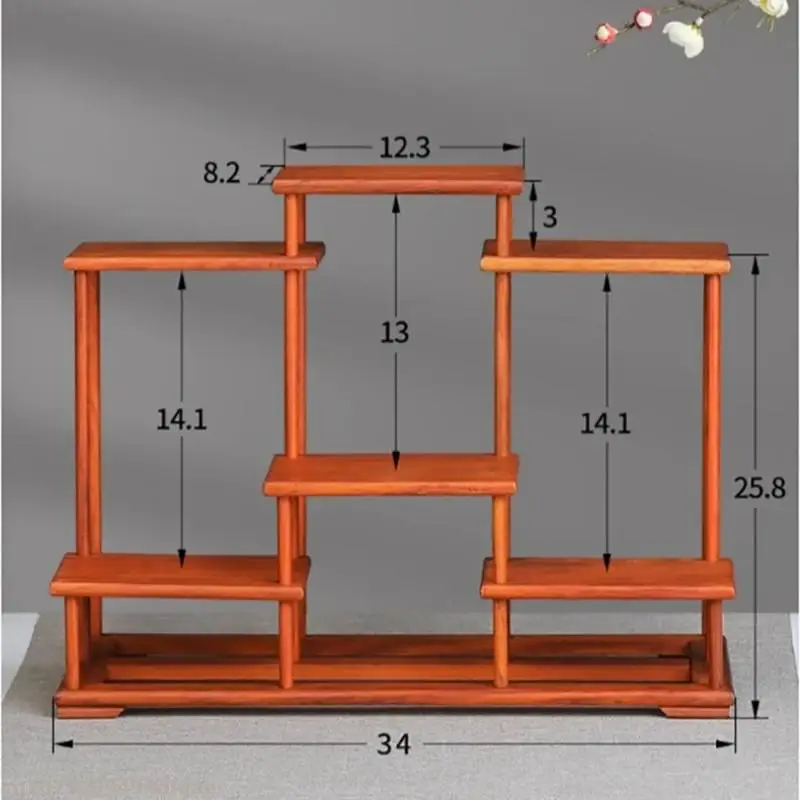 Modèle l'inventaire en bois naturel, cadre décoratif, théière, service à thé, présentoir de jardin, cadre de plante bonsaï, rangement pour la maison et la chambre, T1