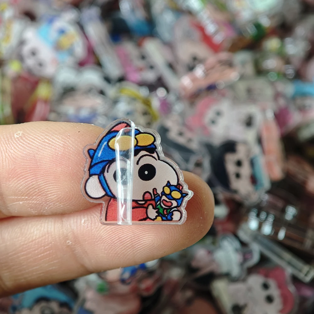 50 Stück/Set Cartoon Crayon Shin-chan Harz DIY Zubehör Niedliche Bilder Laminier-Acrylkleber Handyhülle Kühlschrank-Aufkleber – Detail 2