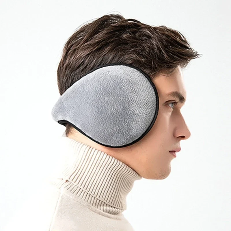 Versão coreana de inverno dos protetores de ouvido ampliados e quentes masculinos, protetores de ouvido acolchoados