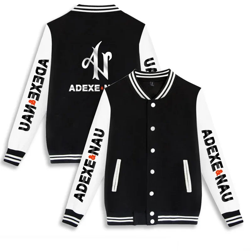 

Singer Adexe & Nau Zip Up Baseball Uniform Fleece Jacket Women Men Streetwear Hip Hop Long Sleeve Pink Hoodies Sweatshirts