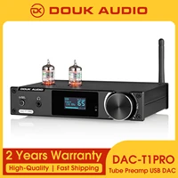 Preamplificador de tubo Douk Audio HiFi JAN5654 con receptor Bluetooth 5,0 S/PDIF USB DAC D/A adaptador de Audio amplificador de auriculares con pantalla OLED