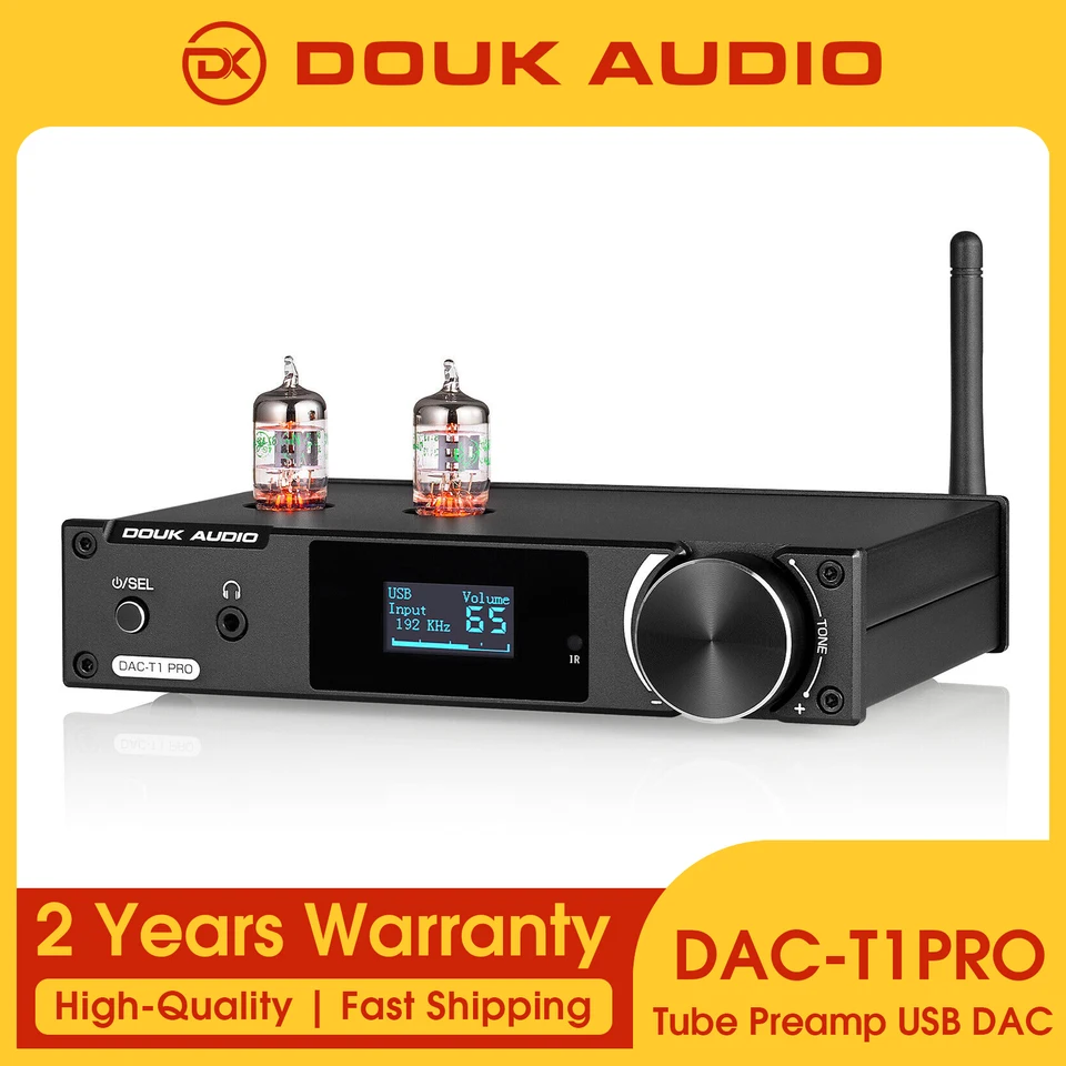 Douk Audio HiFi JAN5654 Tube Preamp with Bluetooth 5.0 Receiver S