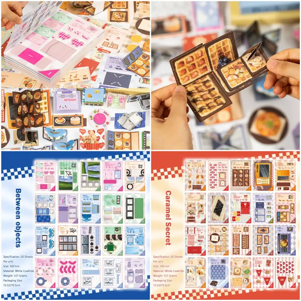 Creative No Cutting Required Creative Handmade Book 3D DIY Multicolor DIY Quiet Book 20 Pages Paper Children's Scrapbook DIY Toy