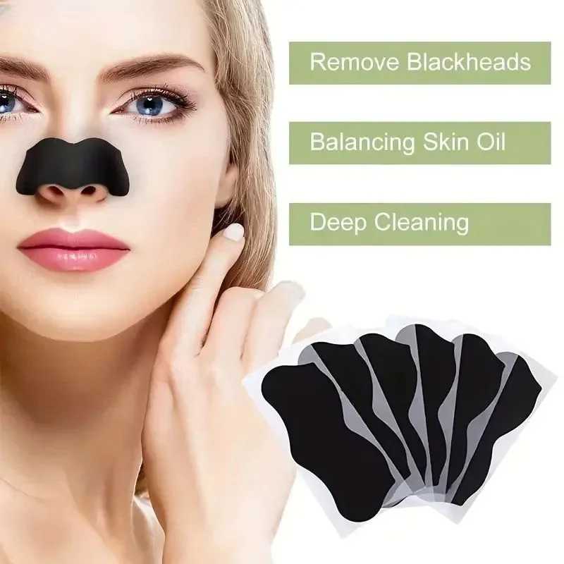 10/20/50pcsCharcoal Blackhead Remover Nose Strips, Deep Cleansing Pore Strips for Blackheads & Oil, Blackhead Extractor Strips