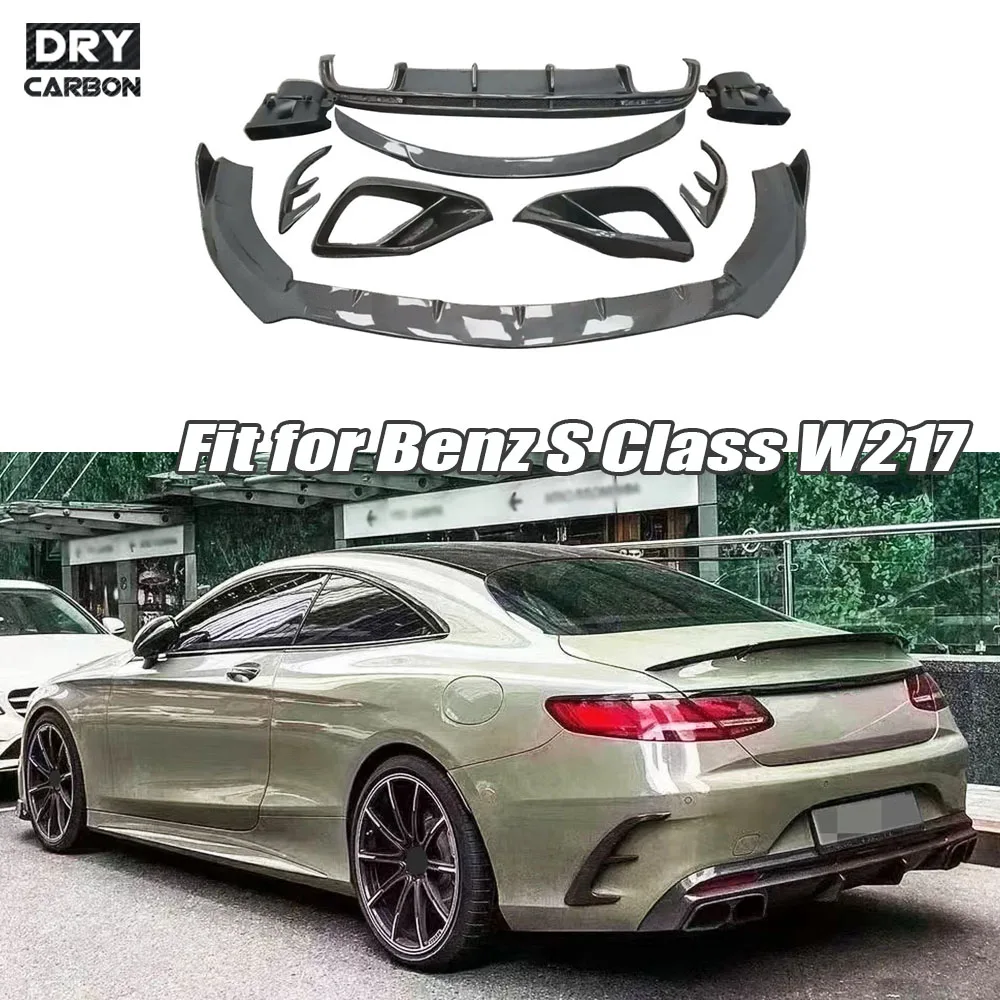 

Front Chin Bumper Lip Air Vent Trims Bodykits for Benz S Class W217 C217 S63 S65 AMG Coupe 2014-2019 Rear Diffuser Rear Spoiler