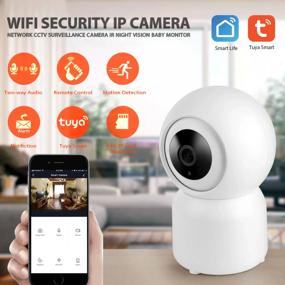 2MP 2.4G WiFi single lens baby monitor Home Security camera PTZ automatically tracks CCTV video surveillance