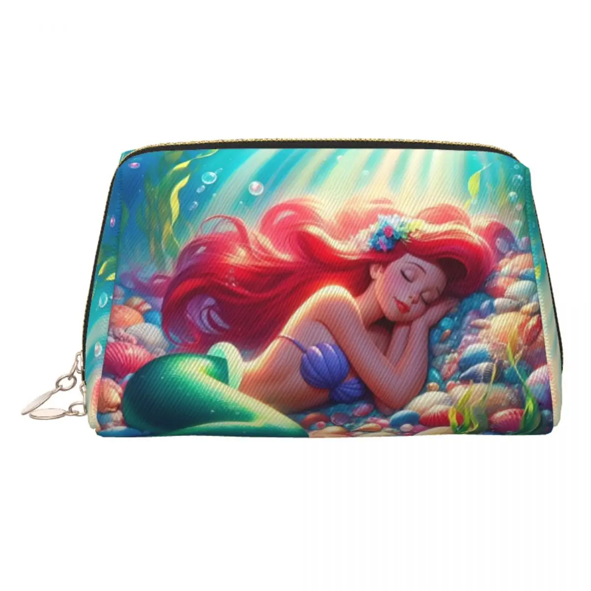 

Custom The Little Mermaid Manga Toiletry Bag Women Movie Ariel Makeup Cosmetic Organizer Lady Beauty Storage Dopp Kit Case
