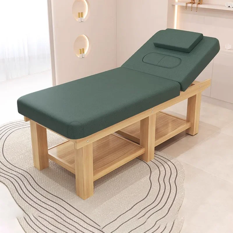 Cama dobrável para massagem em madeira, Sofá Lash Salon, Móveis de beleza, Cama Corporal Completa para Lash e Salão, LJ50MB