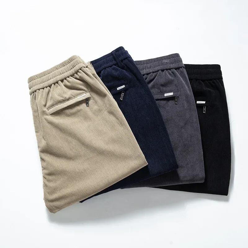 

Весенне-осенние повседневные брюки, мужские прямые свободные брюки больших размеров, эластичные мужские брюки Jeanadult Gentleman, свободные, продвинутые, элитные