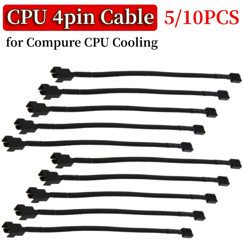 5 Pcs 4 Pin PWM Connector Male To Female Extending Cable Extending Cable PWM Fan Extension Cable for Compure CPU Cooling System