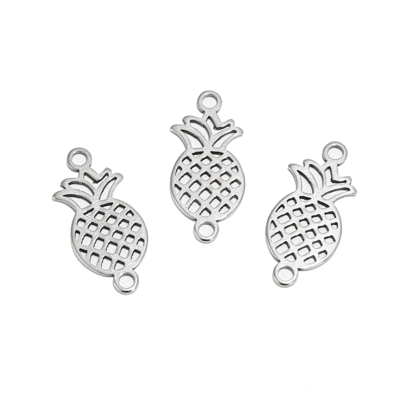 

50pcs/lot Stainless Steel 11*23mm Charm Pineapple Connectors for DIY Jewelry Bracelets Necklaces Making Findings Accessories