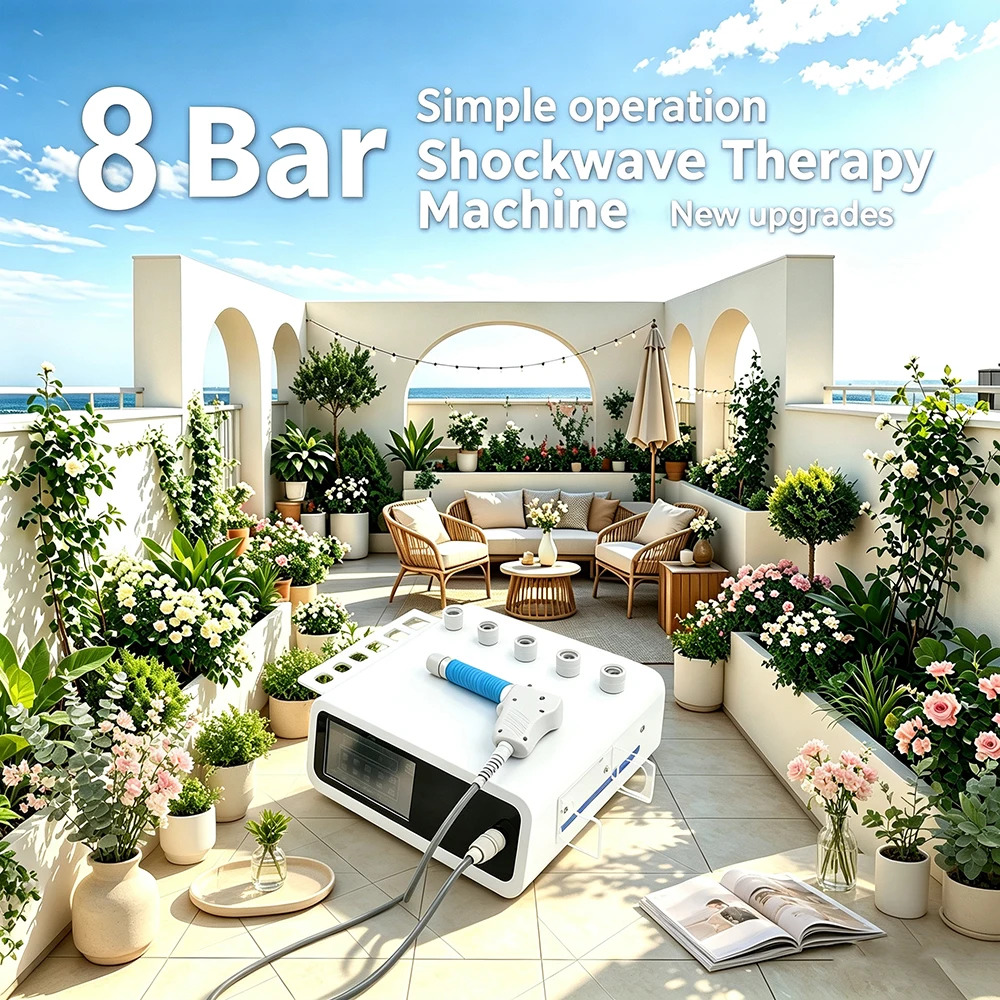 8Bar Pneumatic Shockwave Machine For ED Treatment Professional Shock Wave Therapy Machine Body Relax Massager Relieve Pain