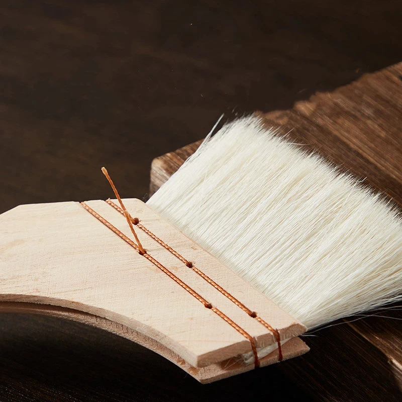 Chinese Woolen Hair Brush Wooden Handle Wide Row Brush For Watercolor Chinese Painting Background Coloring Art Drawing Supplies