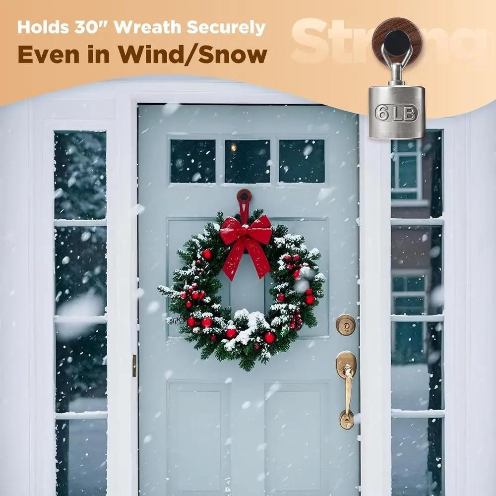 Suction Cup Wreath Hanger, Heavy Duty Ree Hook for Front Door/Glass Window/Over Door/Outdoor, Christmas/Thanksgiving/Halloween/J