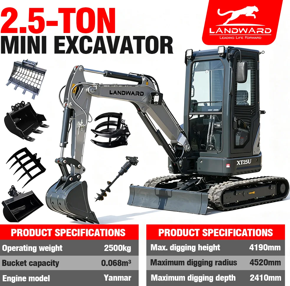 3,5 Ton Mini Graafmachine Hydraulische Pilotbesturing Kubota Motor 2 Ton Hoog-Efficiënte Mini Graafmachine voor Thuisgebruik 1,8T Boeren Graafmachine Op Maat