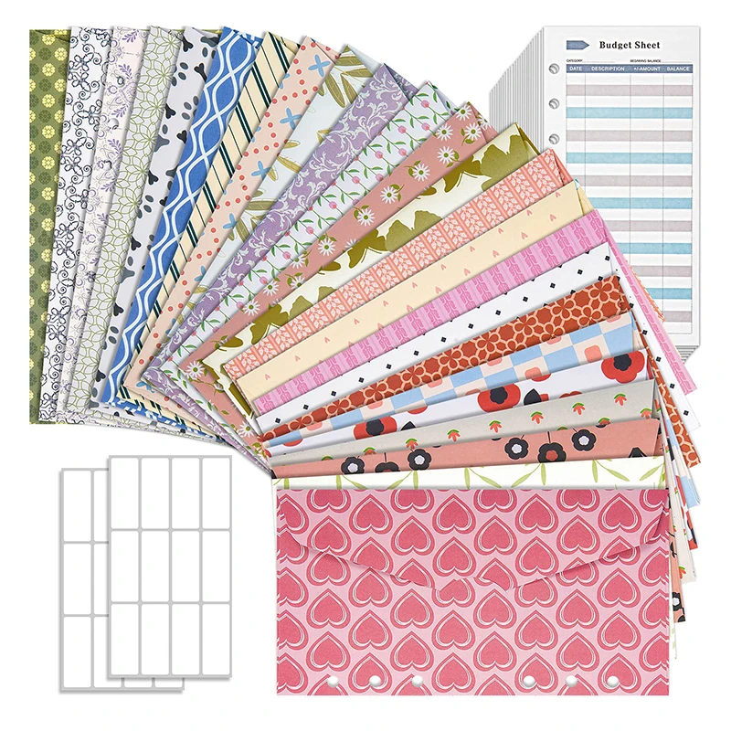 A6 Binder Budget Planner buste in contanti per Budget Money Organizer Tracker spese fogli Budget con etichette adesive casa